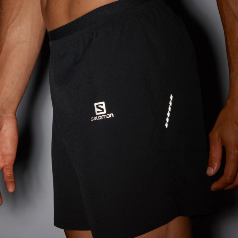 Black Salomon Cross 7'' No Liner Men's Shorts | PH 72564K